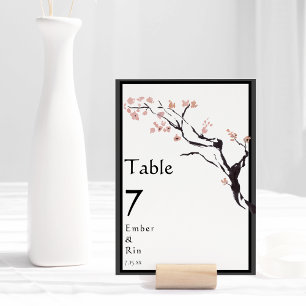 Numéro De Table La montagne Sakura   Mariage de bordure Décontract
