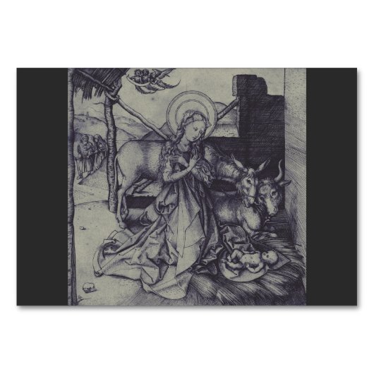 Numéro De Table La Nativité de Noël Stark Ink Art (Devant)