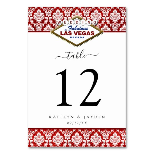 Numéro De Table La Parties scintillant Damask Las Vegas Mariage Co (Par défaut)
