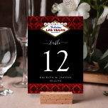 Numéro De Table La Parties scintillant Damask Las Vegas Mariage Co<br><div class="desc">Célébrez dans le style avec ces cartes de numéro de table mariages design et très tendance. Ce design est facile à personnaliser avec votre libellé d'événement spécial et vos invités seront ravis quand ils verront ces numéros de table fabuleux. *** COMMENT COMMANDER *** S'il vous plaît customiser et ajouter chaque...</div>