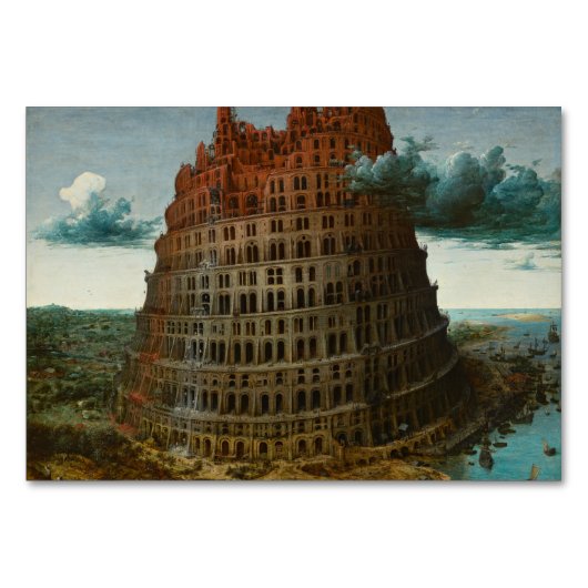 Numéro De Table La petite tour de Babel par Pieter Bruegel (Devant)