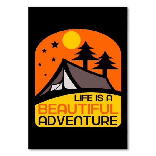 Numéro De Table La vie est une belle aventure Camping (Par défaut)