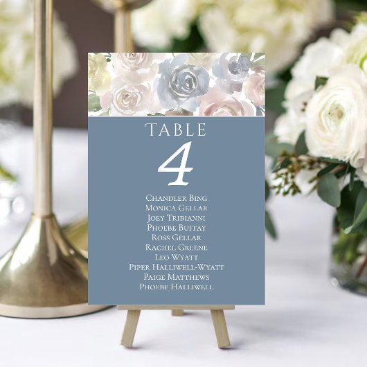 Numéro De Table Lac Misty | Beau Doux Dusty Nom Floral