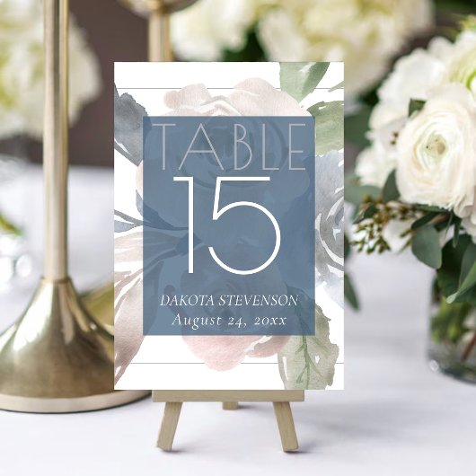 Numéro De Table Lac Misty | Jolie Douce Douce Doux Ardoise Florale