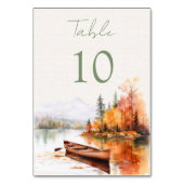 Numéro De Table Lac romantique d'automne et Mariage de bateau (Dos)