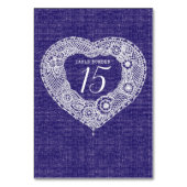 Numéro De Table Lace coeur marine faux tissu de pays numéros de ta (Par défaut)