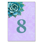 Numéro De Table Lace de Lavande à l'Aquarelle Succulente (Dos)