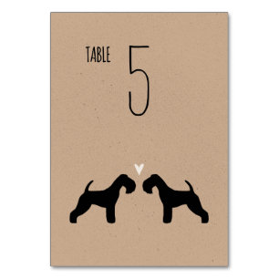 Numéro De Table Lakeland Terrier Silhouettes Réception de mariage