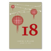 Numéro De Table Lanterne Rouge Double Bonheur Élégante Mariage Chi (Par défaut)