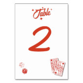 Numéro De Table Las Vegas Casino Destination Mariage Rouge Blanc (Dos)