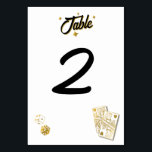 Numéro De Table Las Vegas Casino Destination Wedding Gold<br><div class="desc">Un design mariage à thème unique dessiné à la main par Las Vegas Casino. Destination moderne Las Vegas, Nevada thème mariage avec cartes à jouer, casino de jeux d'argent illustrations à thème. Un faux or Las Vegas mariage Table Numéro de carte design idéal pour les mariages à thème casino. Des...</div>