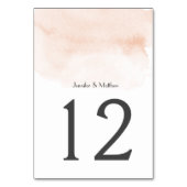 Numéro De Table Lavage à l'aquarelle d'abricot | (Dos)