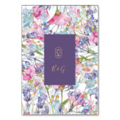 Numéro De Table lavande aquarelle fleur sauvage verdure feuillage (Dos)