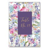 Numéro De Table lavande aquarelle fleur sauvage verdure feuillage (Par défaut)