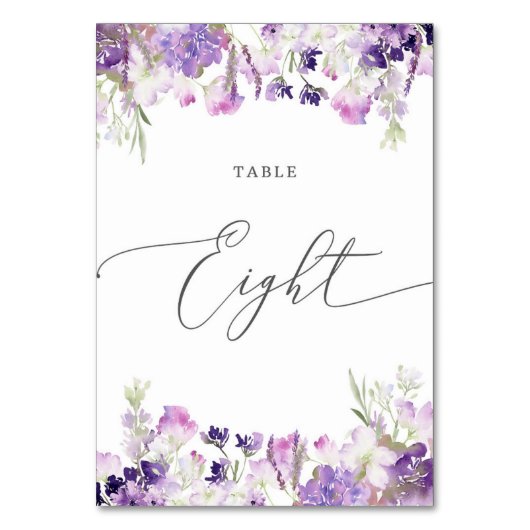 Numéro De Table Lavande florale numéro huit (Par défaut)