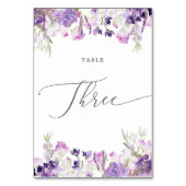 Numéro De Table Lavande florale trois (Dos)