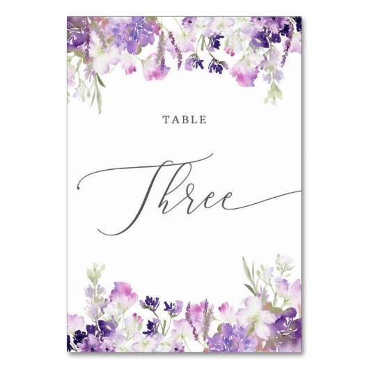Numéro De Table Lavande florale trois (Par défaut)