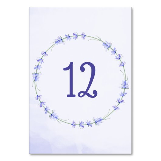 Numéro De Table Lavande Florale Wreath Aquarelle Numéro de tableau (Par défaut)