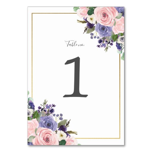 Numéro De Table Lavande vierge violet Mariage de verdure Florale (Par défaut)