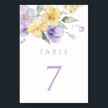 Numéro De Table Lavande violet et soleil Jaune Mariage floral<br><div class="desc">Lavande Purple & Sunshine Jaune Mariage Floral Numéro de table Voir Niche and Nest store for Set.</div>