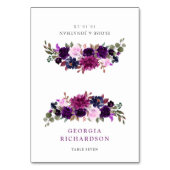 Numéro De Table Lavande violette Floral Boho Mariage Place Card (Par défaut)