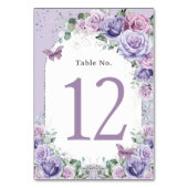 Numéro De Table Lavande violette Lavande Florale Anniversaire Quin (Dos)