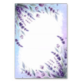 Numéro De Table Lavandes Et Bleu Détails Floraux Élégants (Dos)