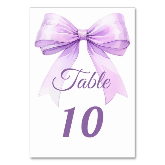 Numéro De Table Lavender bow (Dos)