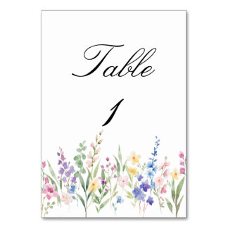 Numéro De Table Lavender Garden Romantic Watercolor Floral Wedding