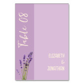 Numéro De Table Lavender Love Mariage (Dos)