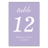 Numéro De Table Lavender Mariage Simple Purple Élégante Calligraph (Dos)