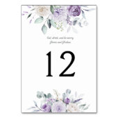Numéro De Table Lavender Peonies et Mariage Rose Numéro de tableau (Dos)