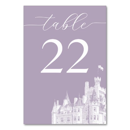 Numéro De Table Lavender Vintage Castle Destination Wedding (Par défaut)