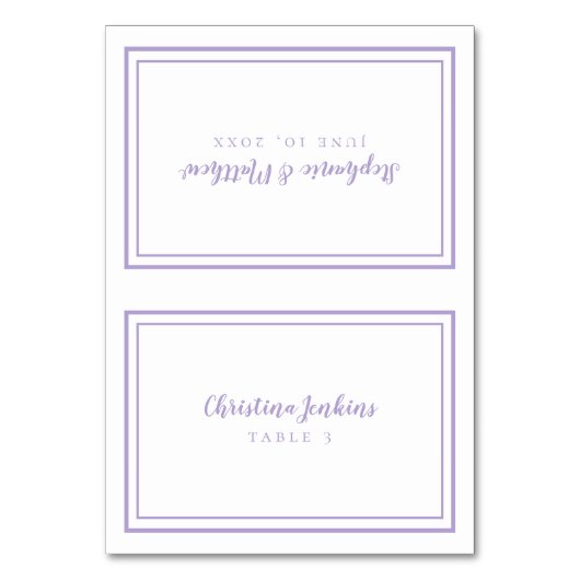 Numéro De Table Lavender Wedding Custom Guest Place Card (Par défaut)