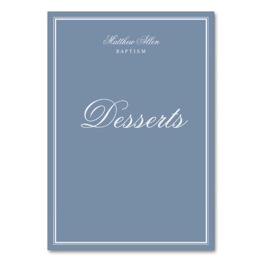 Numéro De Table Le Baptême Pour Lui | Croix classique élégante (Par défaut)