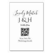 Numéro De Table Le mariage d'ajouter le nom de couple QR code scan (Dos)