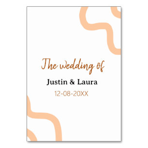 Numéro De Table Le mariage de nom de la mariée date pêche
