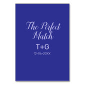 Numéro De Table Le mariage parfait royal bleu luxe ajouter couple (Dos)