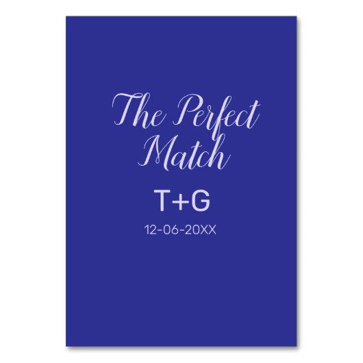 Numéro De Table Le mariage parfait royal bleu luxe ajouter couple (Par défaut)