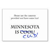 Numéro De Table Le Minnesota est Cool (Dos)