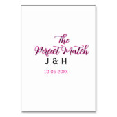 Numéro De Table Le parfait match rose noir nom date mariage cou (Dos)