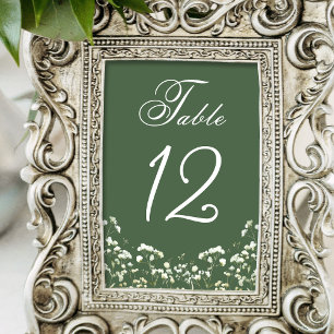 Numéro De Table Le souffle du bébé sur Sage Green