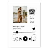 Numéro De Table Lecteur de musique couple personnalisé amour q r c (Dos)