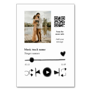Numéro De Table Lecteur de musique couple personnalisé code q r te