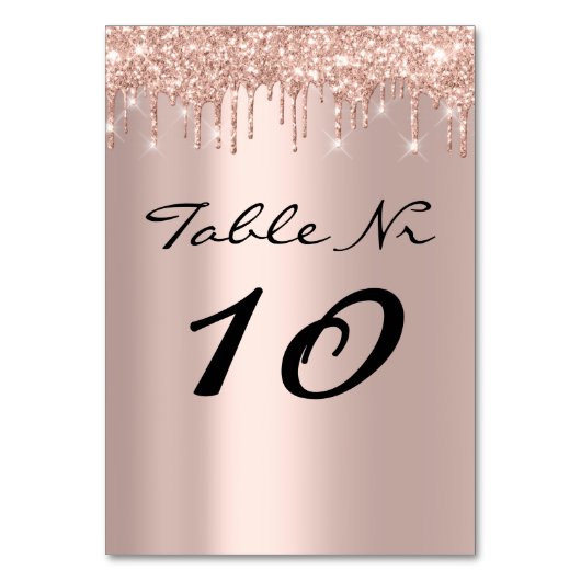 Numéro De Table Lecteurs d'or rose Spark Blush tout simplement (Dos)