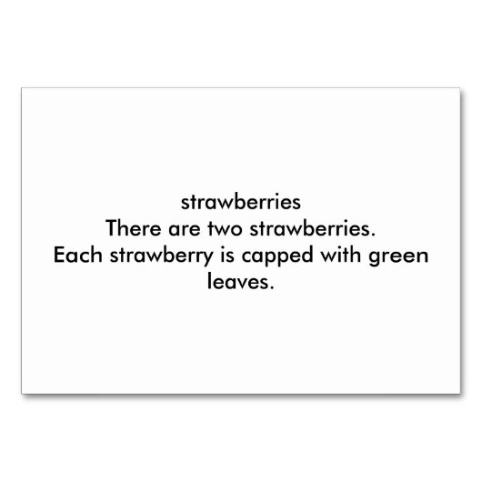 Numéro De Table Lecture des aliments fraises FlashCards pour adult (Dos)