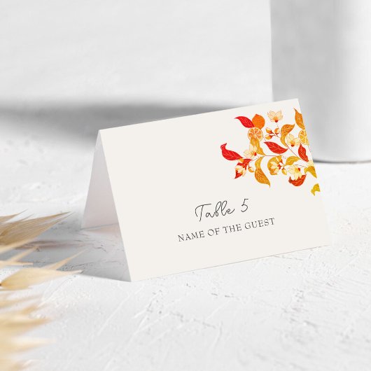 Numéro De Table Lemony Love Citrus Foliage Wedding Place Card