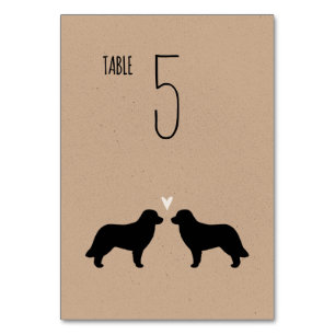 Numéro De Table Leonberger Chien Silhouettes Réception de mariage