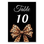 Numéro De Table Leopard bow black brown (Dos)