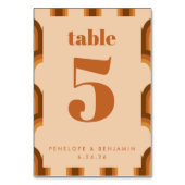 Numéro De Table les années 70 rétro super Design en Mariage Brown  (Dos)